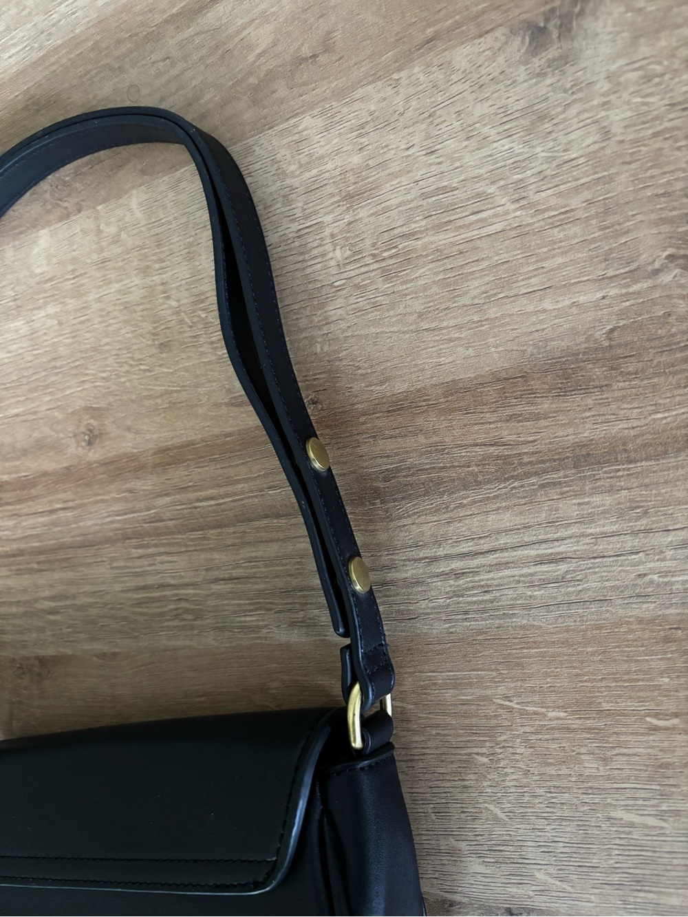 Mango Small Black Shoulder Bag with Buckle Detail - Picture 7 of 8